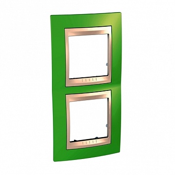 Рамка 2 поста UNICA ХАМЕЛЕОН, вертикальная, салатовый MGU6.004V.563 Schneider Electric