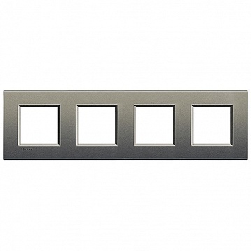 Рамка 4 поста LIVING LIGHT, горизонтальная, серый шелк LNA4802M4AE Bticino