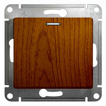 Выключатель 1-клавишный GLOSSA, с подсветкой, скрытый монтаж, дуб GSL000513 Schneider Electric