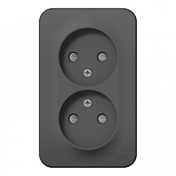 Розетка двухместная BLANCA, открытый монтаж, со шторками, антрацит BLNRA001206 Schneider Electric
