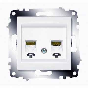Розетка телефонная 2xRJ11 COSMO, белый 619-010200-222 ABB