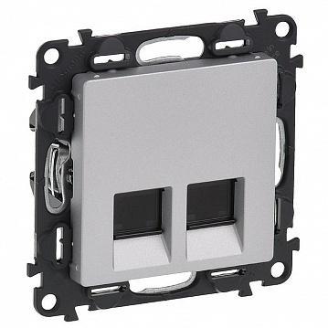 Розетка компьютерная 2xRJ45 Cat.6 VALENA LIFE, алюминий 753643 Legrand