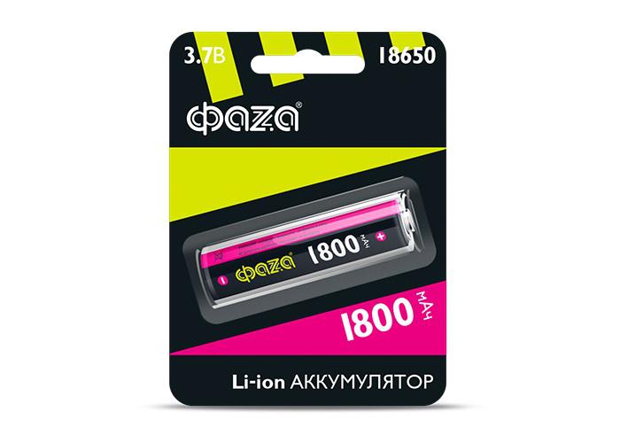 Аккумулятор 18650 3.7В Li-Ion 1800мА.ч без платы защиты 5008045 ФАZА