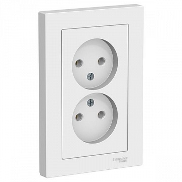 Розетка двухместная ATLASDESIGN, скрытый монтаж, белый ATN000120 Schneider Electric