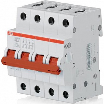 Рубильник 4пол. SD204/50 рычаг крас. SD204/50 ABB