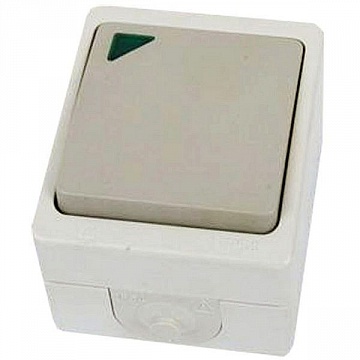 Переключатель 1-клавишный ВУОКСА, с подсветкой, открытый монтаж SQ1803-0005 TDM