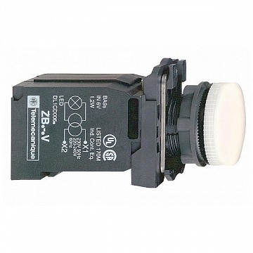 Лампа сигнальная Harmony, 22мм² 220В, AC белый, XB5AV41 Schneider Electric