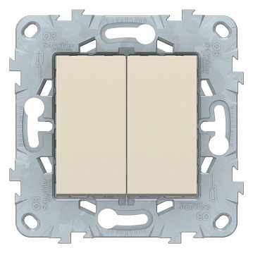 Переключатель 2-клавишный UNICA NEW, скрытый монтаж, бежевый NU521344 Schneider Electric