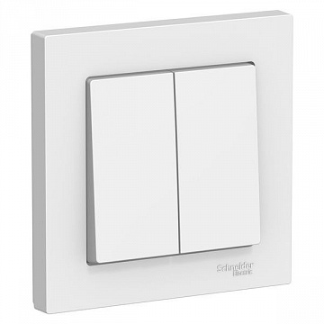 Выключатель 2-клавишный ATLASDESIGN, скрытый монтаж, белый ATN000152 Schneider Electric