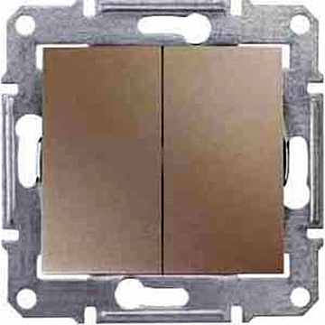 Выключатель 2-клавишный SEDNA, скрытый монтаж, титан SDN0300168 Schneider Electric