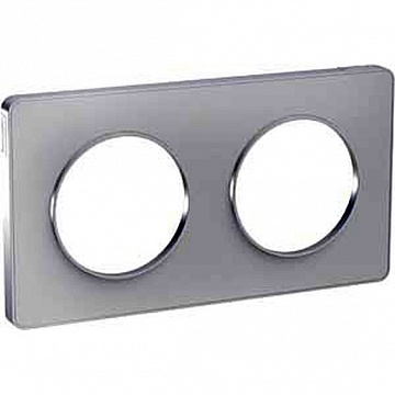 Рамка 2 поста ODACE, алюминий S53P804 Schneider Electric