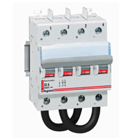 Выключатель-разъединитель постоянного тока с рычагом - 800 В= - 25 А - 2 полюса - 4 модуля 414223 Legrand