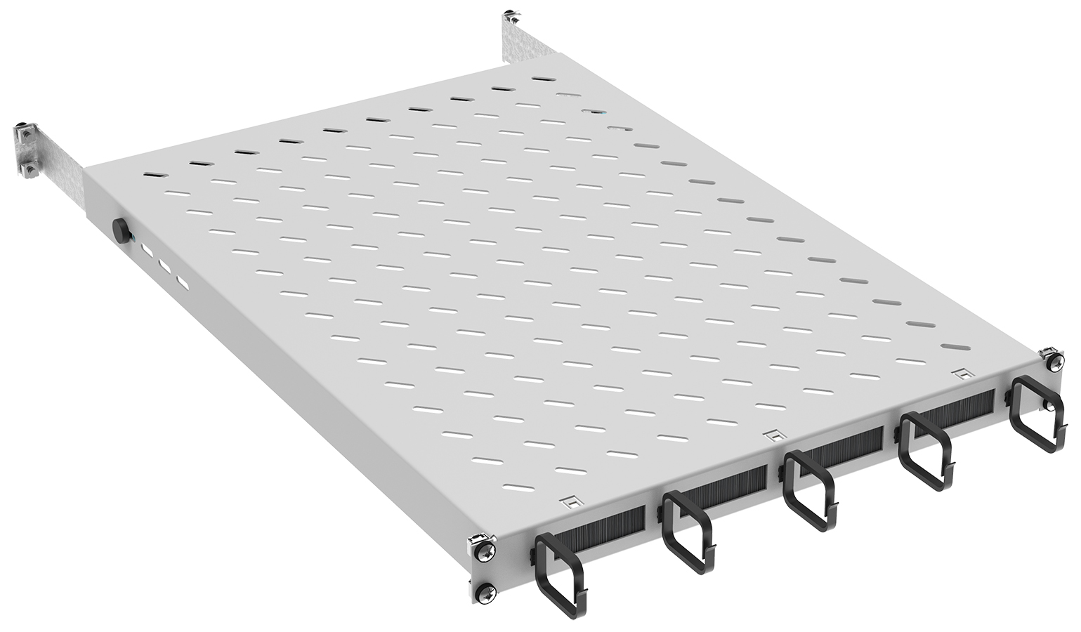 ITK by ZPAS Полка стационарная 19" 1U с кабельным органайзером и щеточным вводом нагрузка до 120кг 850мм серая ZP-FS35-U-1U-89 IEK