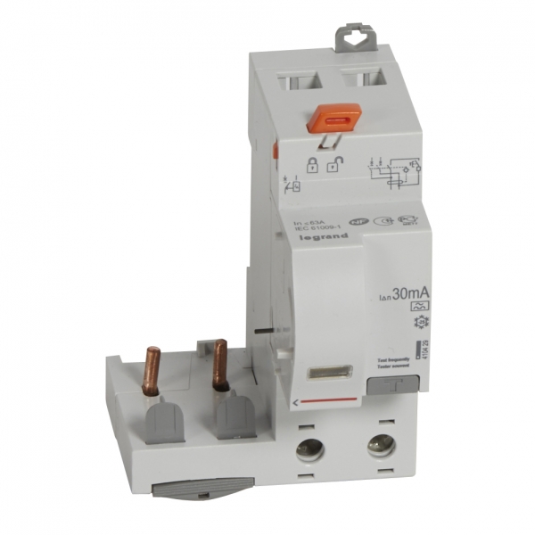 Дифференциальный блок DX3 - тип A - 30 мА - 2П - 230 В~ - 63 А - 2 модуля 410429 Legrand