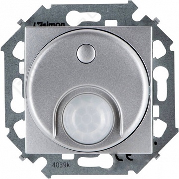 Светорегулятор с датчиком движения 15, до 500 Вт, алюминий 1591721-033 Simon