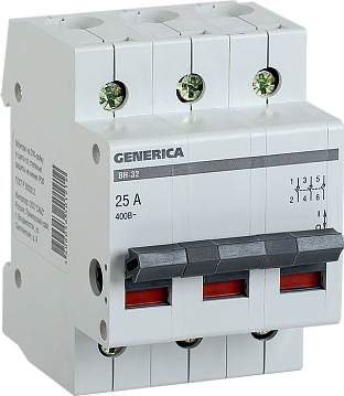 Выключатель нагрузки (мини-рубильник) ВН-32 3Р 100А GENERICA MNV15-3-100 IEK