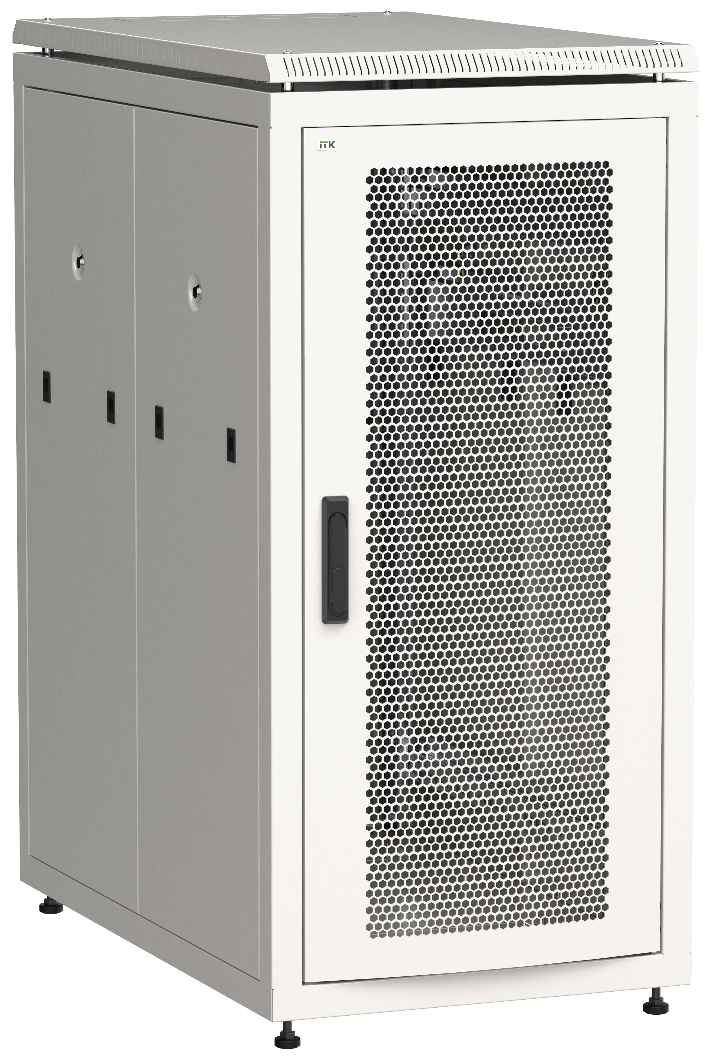 ITK Шкаф сетевой напольный 19" LINEA N 28U 600х1000мм перфорированные двери серый LN35-28U61-PP IEK