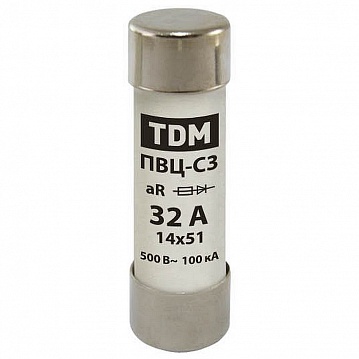 Плавкая вставка ПВЦ-С3 14х51 aR (быстродействующая) 32А SQ0729-0052 TDM