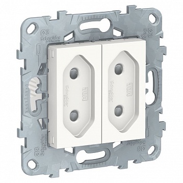 Розетка UNICA NEW, скрытый монтаж, со шторками, белый NU503118 Schneider Electric