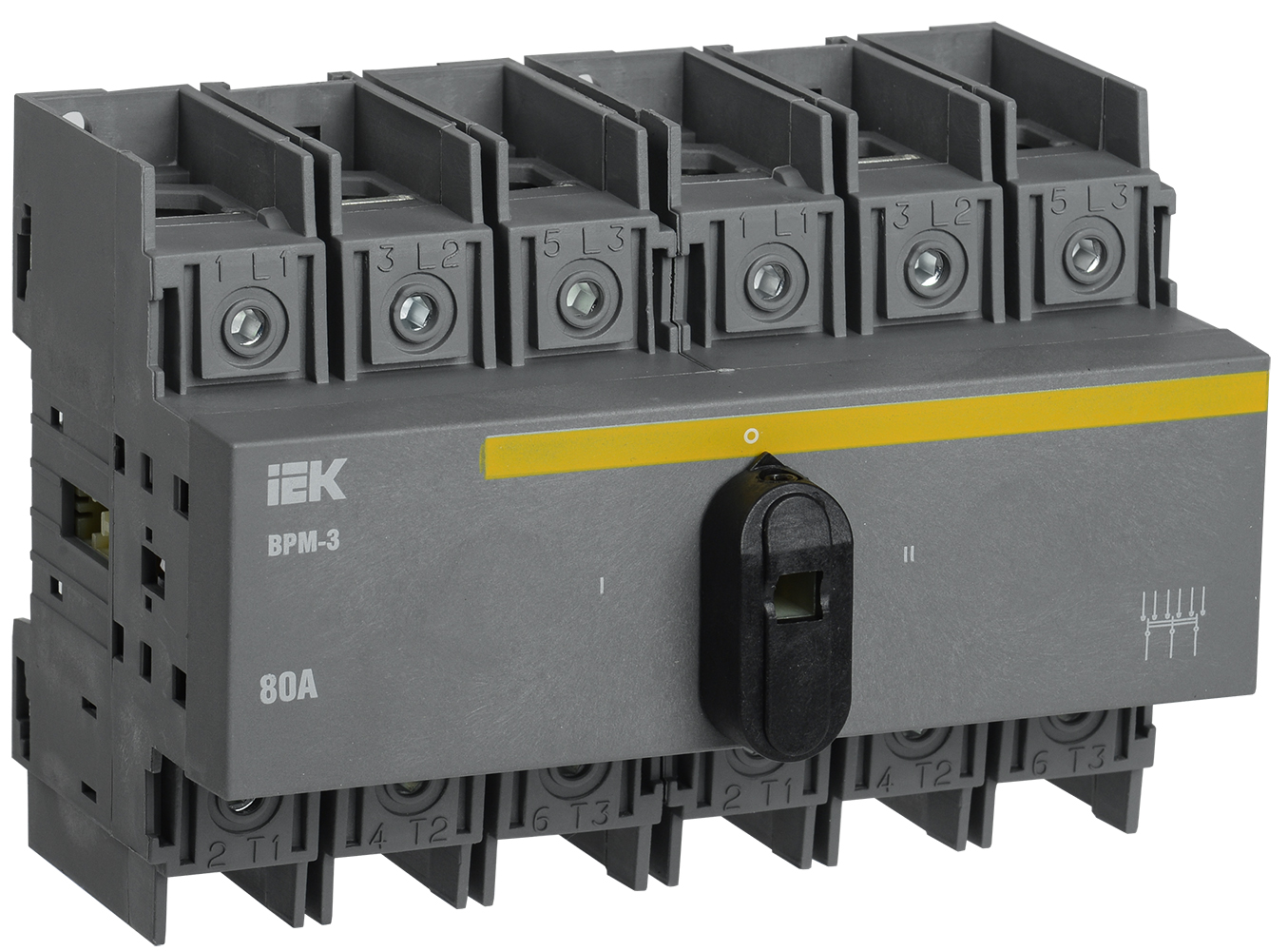 Выключатель-разъединитель модульный ВРМ-3 3P 80А MVR30-3-080 IEK