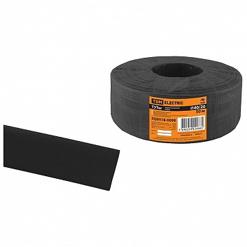 Термоусаживаемая трубка ТУТнг 40/20 черная (50 м/ролл) SQ0518-0098 TDM