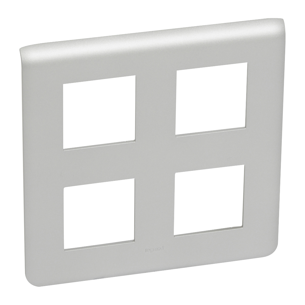 Рамка пластиковая Mosaic 2х2х2 модуля Алюминий 079338 Legrand