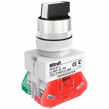 Селекторный переключатель ПЕ-22, 3 позиции, 10А 25140DEK DEKraft