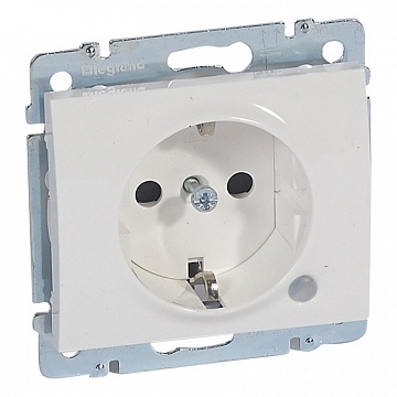 Розетка GALEA LIFE, скрытый монтаж, с заземлением, со шторками, белый 771048 Legrand