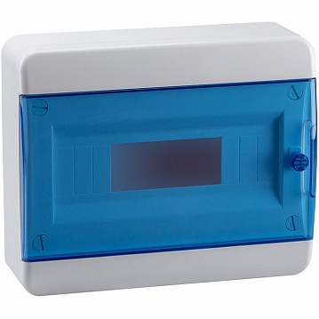 Распределительный шкаф OptiBox P, 12 мод., IP41, навесной, пластик, прозрачная синяя дверь 117923 КЭАЗ