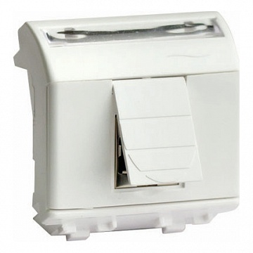 Розетка компьютерная 2xRJ45 Cat.5 BRAVA, белый 76642B DKC