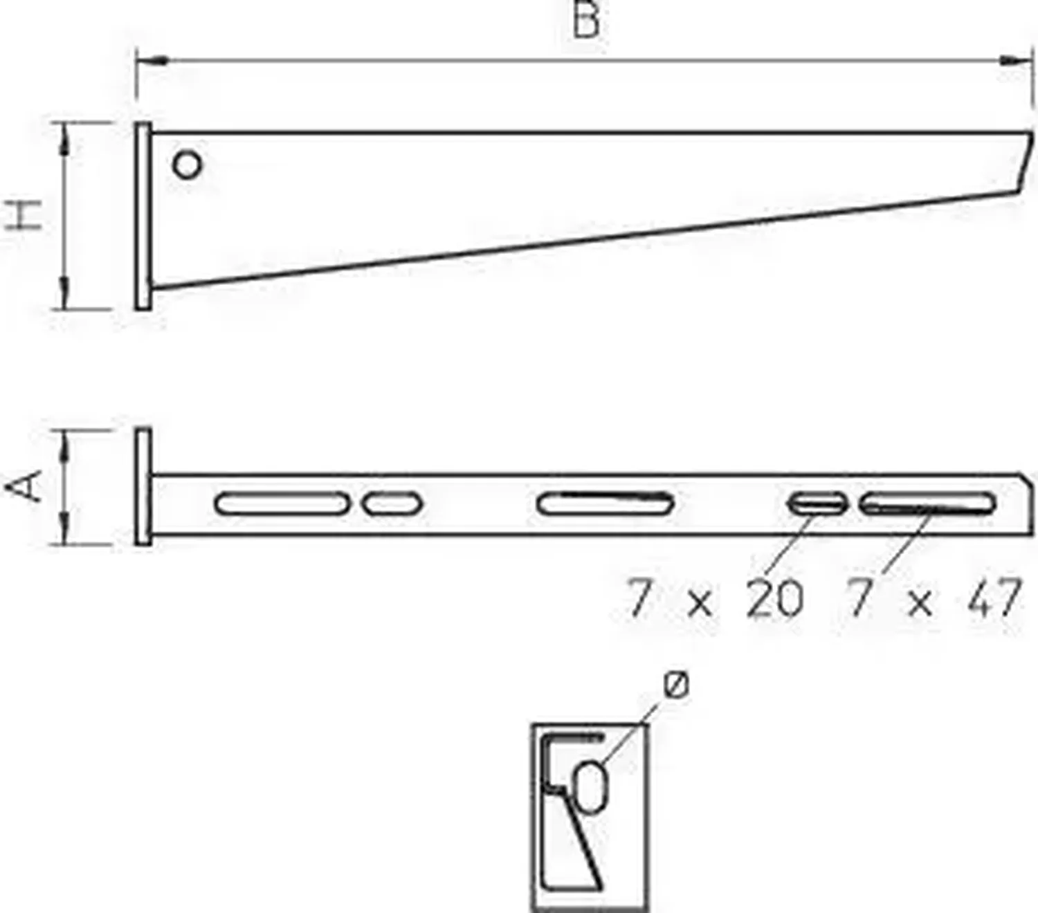 Консоль с опорой AW 15 осн. 410мм гор. цинк AW 15 41 FT 6420745 OBO Bettermann