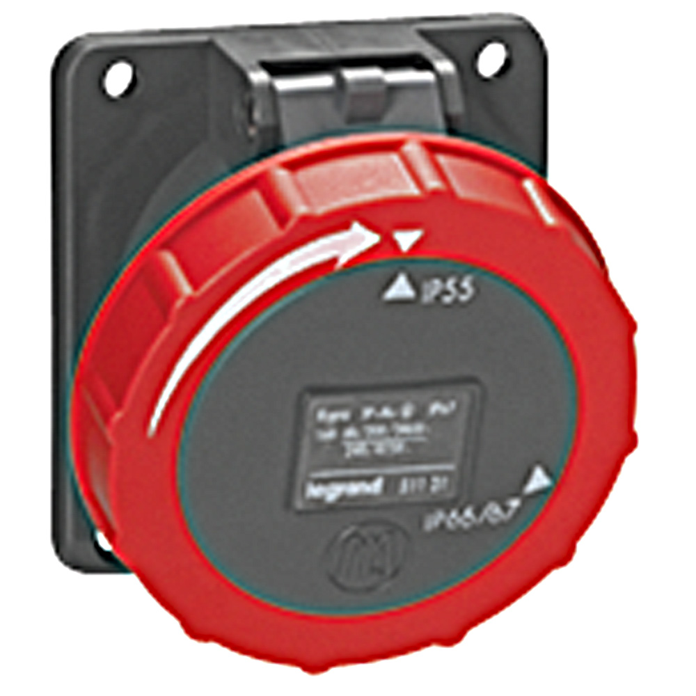 Встраиваемая розетка Hypra - IP 66/67-55 - 3К+3 - 16 А - пластик 051130 Legrand