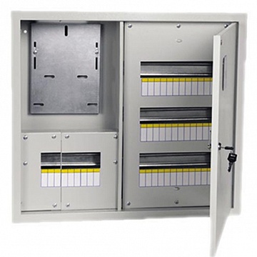 Распределительный шкаф ЩУРн, 18 мод., IP31, навесной, сталь, белая дверь, с клеммами код. MKM34-N-18-31-ZO IEK