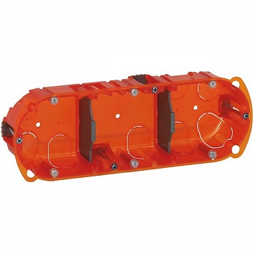 Batibox коробка монтажная повышенной прочности 3-ная, диаметр 67 мм² глубина 40мм² оранжевая 080103 Legrand