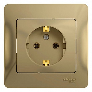 Розетка GLOSSA, скрытый монтаж, с заземлением, титан GSL000442 Schneider Electric