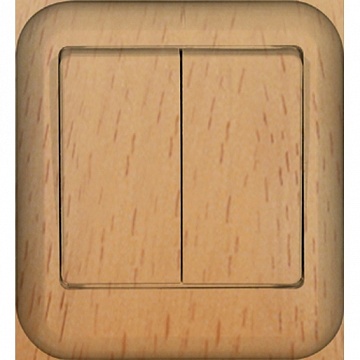 Выключатель 2-клавишный ПРИМА, открытый монтаж, бук VA5U-214I-8I Schneider Electric