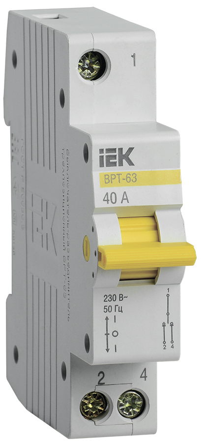Выключатель-разъединитель трехпозиционный ВРТ-63 1P 40А MPR10-1-040 IEK