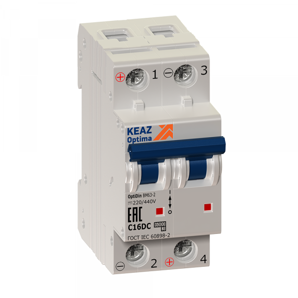 Выключатель автоматический OptiDin BM63-2L2-DC-УХЛ3 (Новый) 261268 КЭАЗ
