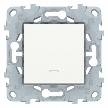 Переключатель 1-клавишный перекрестный UNICA NEW, с подсветкой, скрытый монтаж, белый NU520518N Schneider Electric