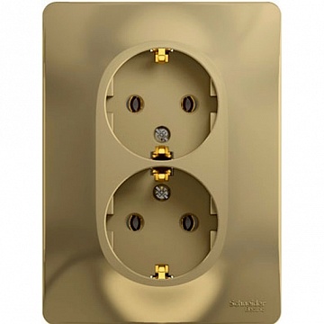 Розетка двухместная GLOSSA, скрытый монтаж, с заземлением, титан GSL000424 Schneider Electric