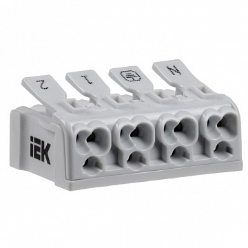 Клемма пружинная соединительная КСП4-2L+N+PE UKZ-B06-4P-F0-E0-10 IEK