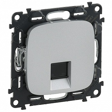 Розетка компьютерная 1xRJ45 Cat.5 VALENA ALLURE, алюминий 753940 Legrand