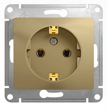 Розетка GLOSSA, скрытый монтаж, с заземлением, титан GSL000443 Schneider Electric