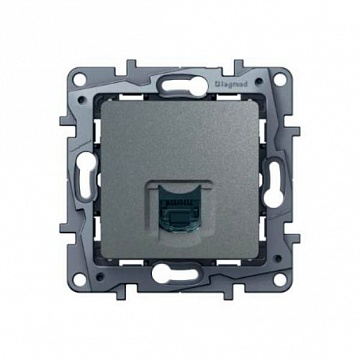 Розетка компьютерная 1xRJ45 Cat.6 ETIKA, алюминий 672453 Legrand
