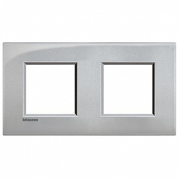 Рамка 2 поста LIVING LIGHT, алюминий LNE4802M2TE Bticino