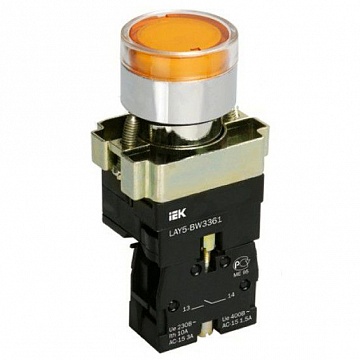 Кнопка LAY5 22 мм² 660/440В, IP40, Оранжевый BBT50-BW-K05 IEK