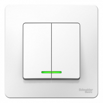 Выключатель 2-клавишный BLANCA, с подсветкой, скрытый монтаж, белый BLNVS010511 Schneider Electric