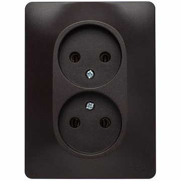 Розетка двухместная GLOSSA, скрытый монтаж, шоколад GSL000820 Schneider Electric