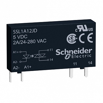 Твердотельное реле, 1 фаза 2А SSL1A12JD Schneider Electric
