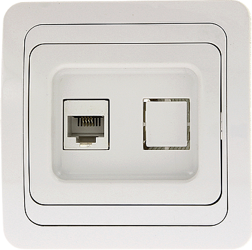 Розетка телефонная 1xRJ12 МАДРИД, белый EET01-034-10 EKF